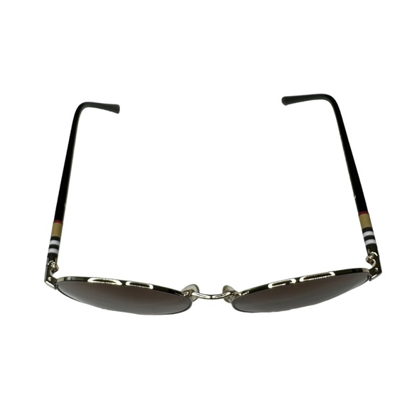 BURBERRY 3094 1145/13 56mm Gold Metal Round Sunglasses Brown Gradient Lens - Picture 3 of 8
